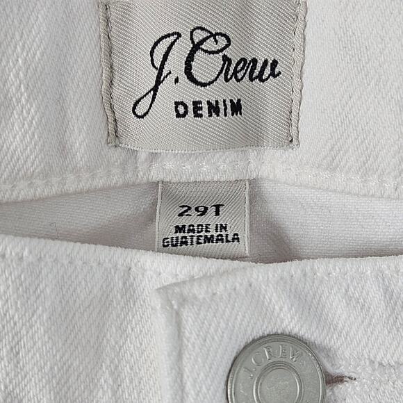 J. Crew Petite Slim Boyfriend Jean in White 29 Tall Distressed Crop Denim Summer - Picture 7 of 11